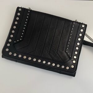 Francesca's Collections Black Studded Crossbody Bag